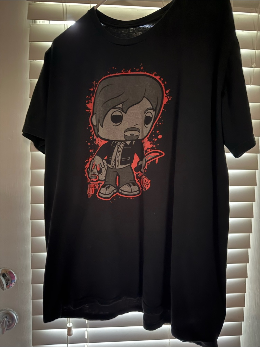 Funko Pop Tees Mens Shirt 2XL XXL Black The Walking Dead Daryl Dixon AMC ZOMBIES